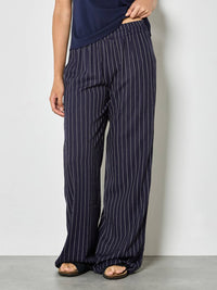 Apricot - Linen Blend Pinstripe Pant