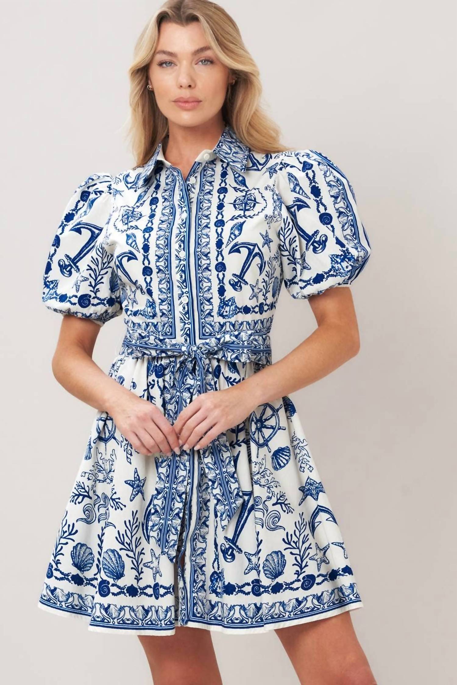 Flying Tomato - Printed Woven Mini Dress