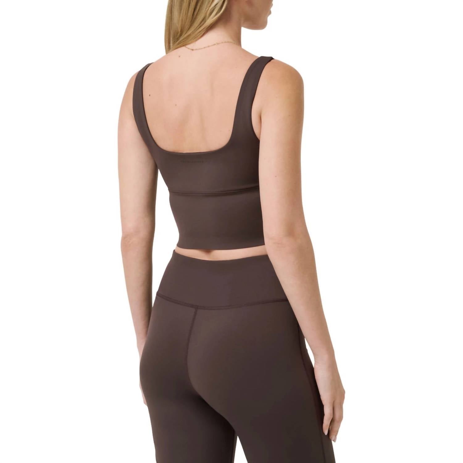 TravisMathew Moveknit Sleeveless Bonded Tank Top in coffee grounds - women's tank top - alternate view