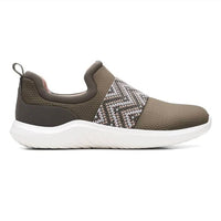 Clarks Women's Nova Way Sneaker in dark olive combi - women's sneaker