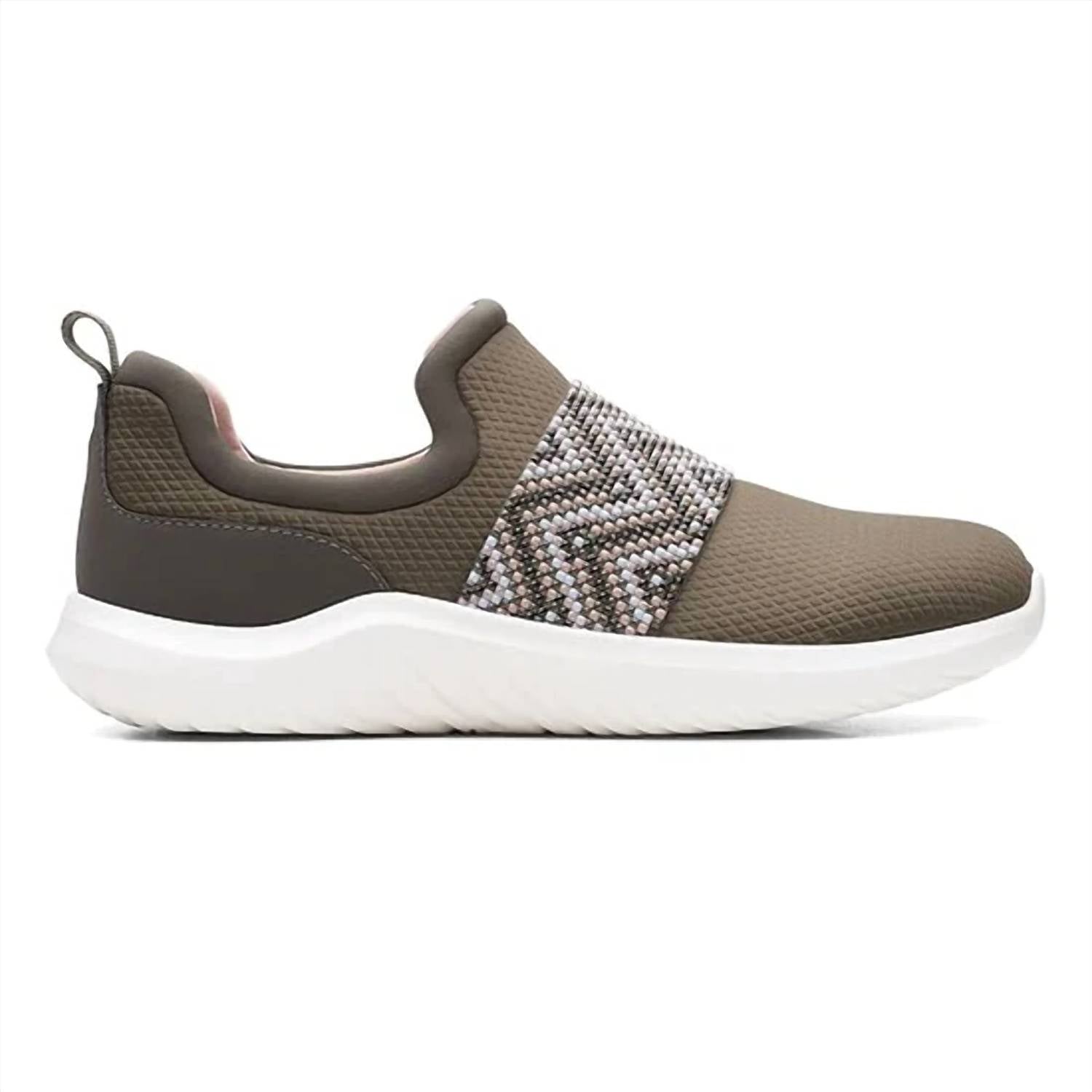 Clarks Women's Nova Way Sneaker in dark olive combi - women's sneaker