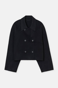 CLOSED Cropped Trench Coat in black - women's jacket - view 5