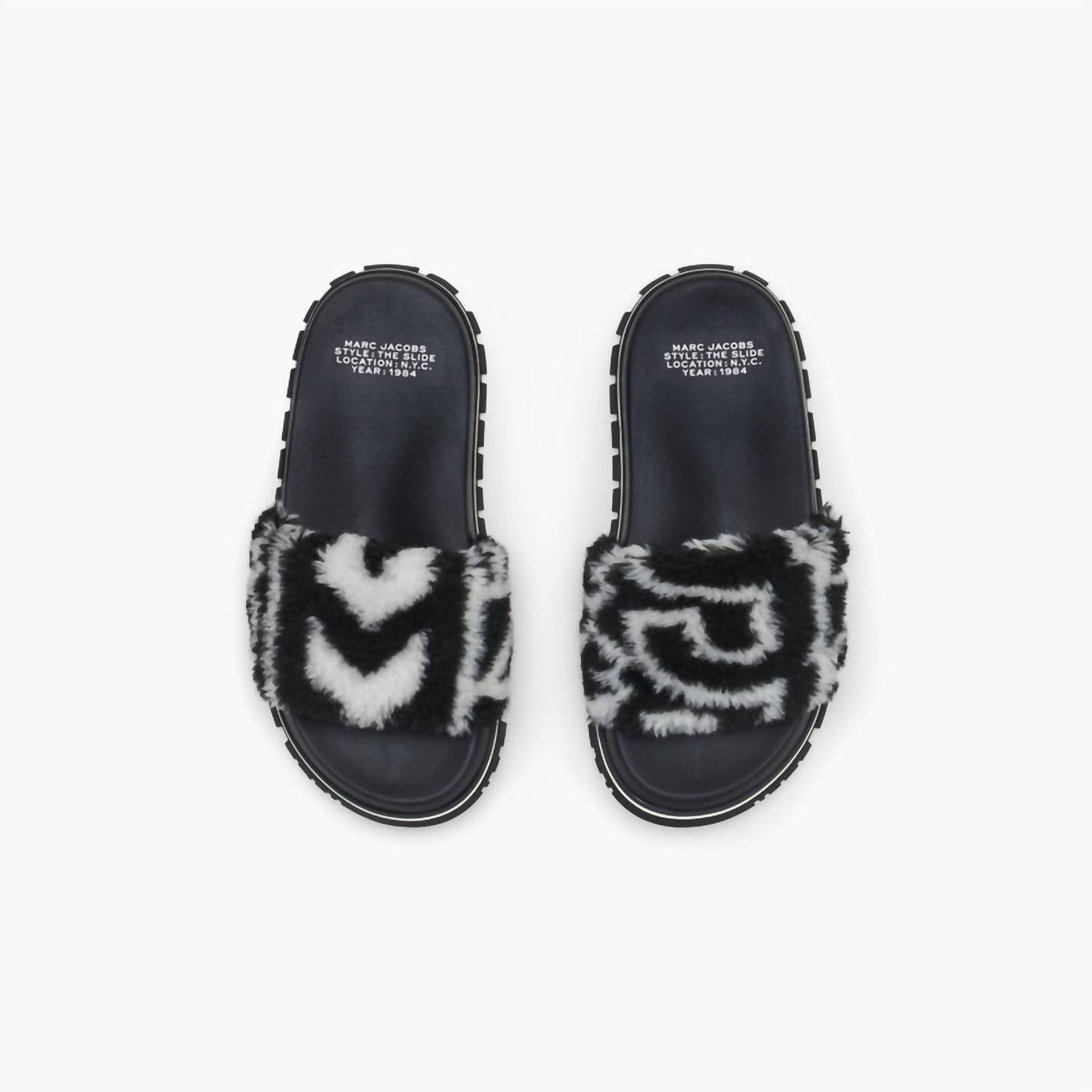 Marc Jacobs Women's The Monogram Teddy Slide in black - women's sandal - alternate view
