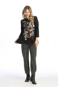 Jess & Jane - Golden Mineral Washed Cotton Layered Top