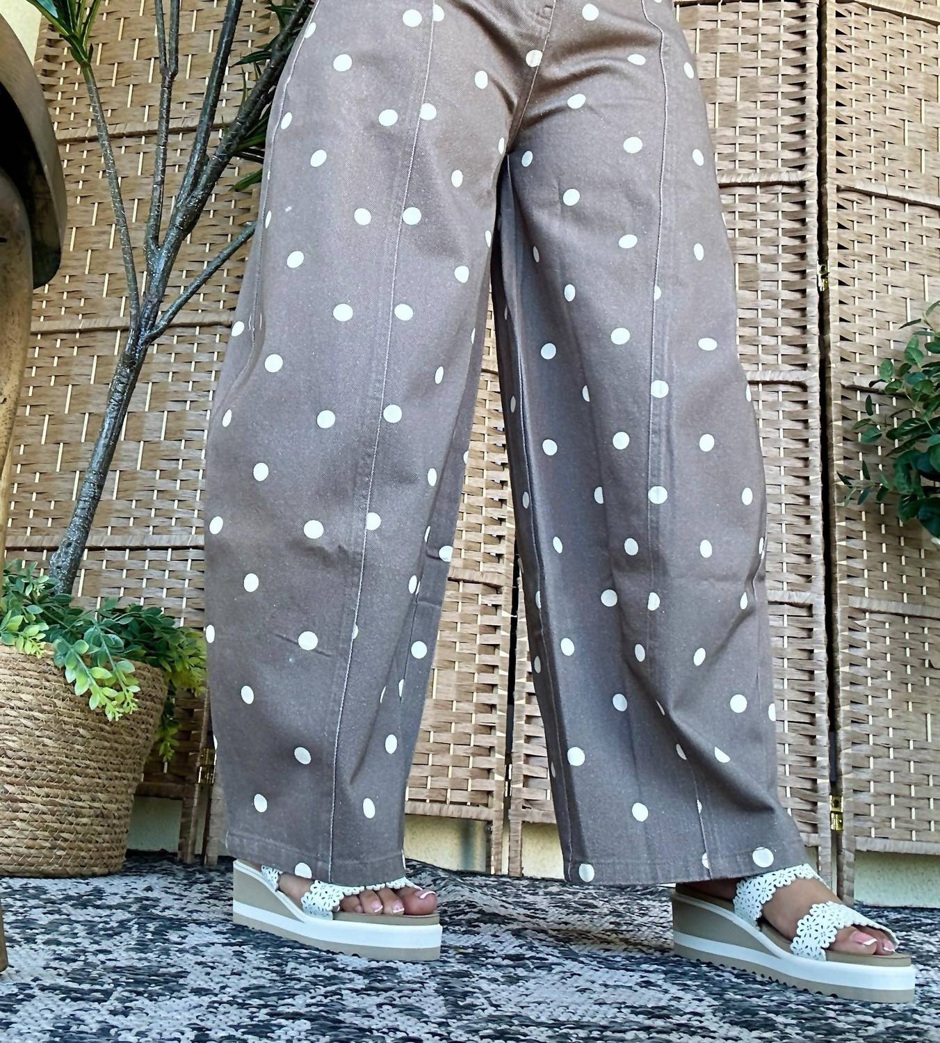Peach Love - Polka Dot Gypsy Fit Pants