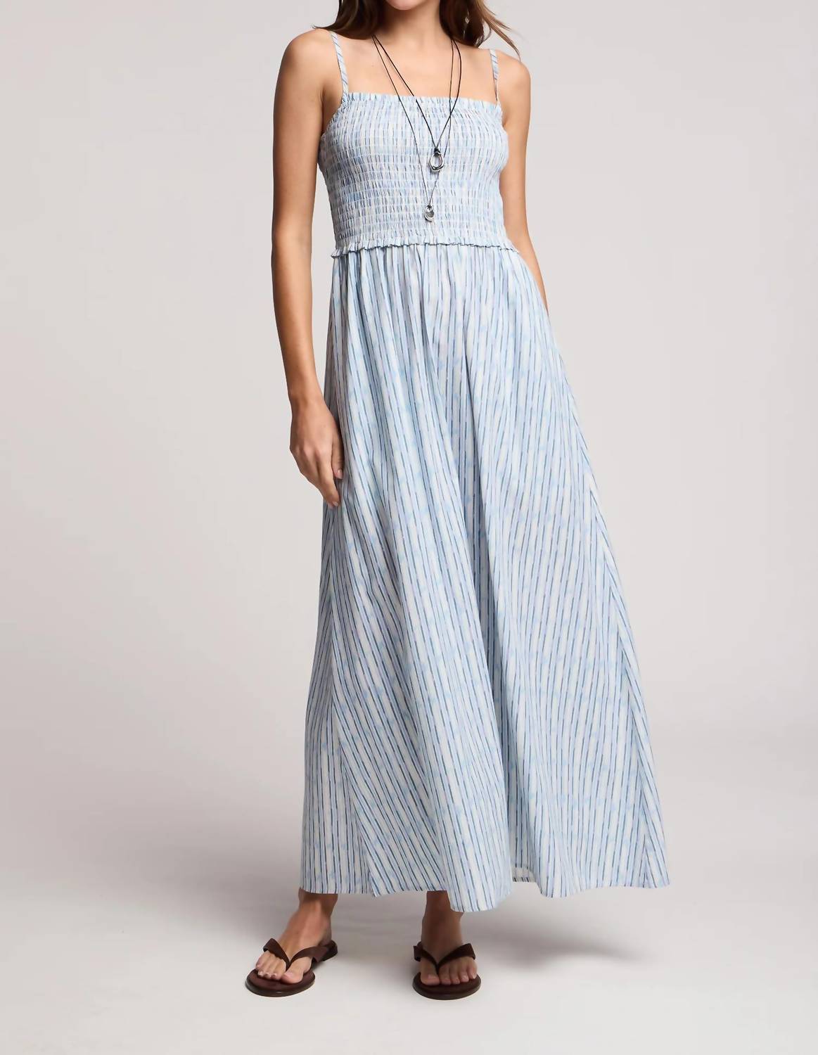 Velvet By Graham & Spencer - Senara Watercolor Stripe Smocked Maxi Dress