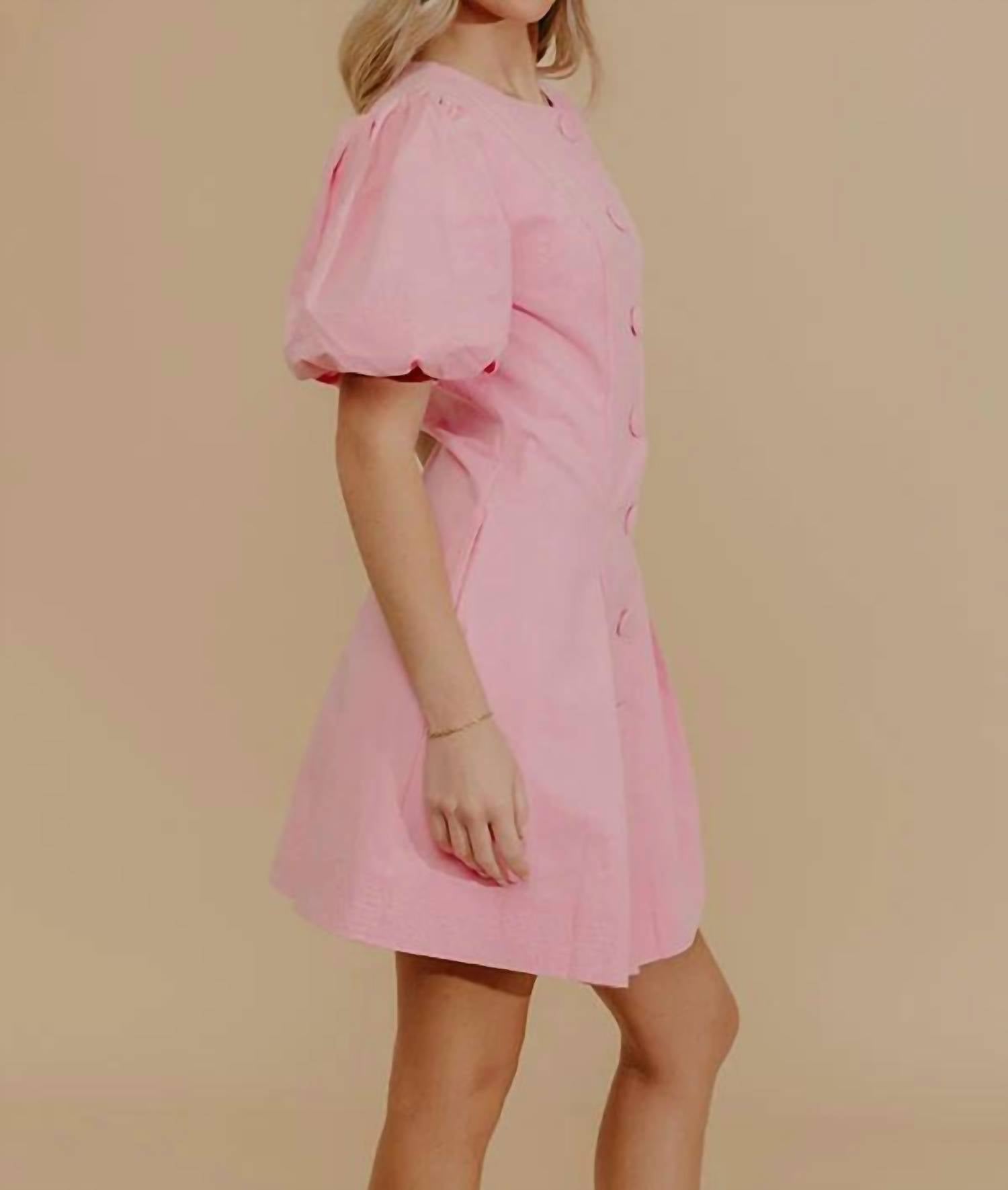 Tcec - Elsie Puff Sleeve Button Down Mini Dress