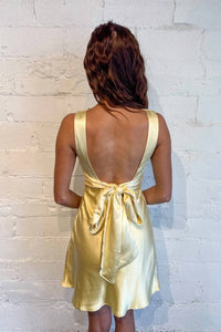 One and Only Collective Daytime Date Mini Dress in yellow - women's dress - detail view