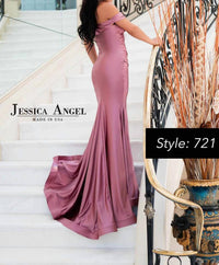 Jessica Angel - Off-the-shoulder Ruched Gown