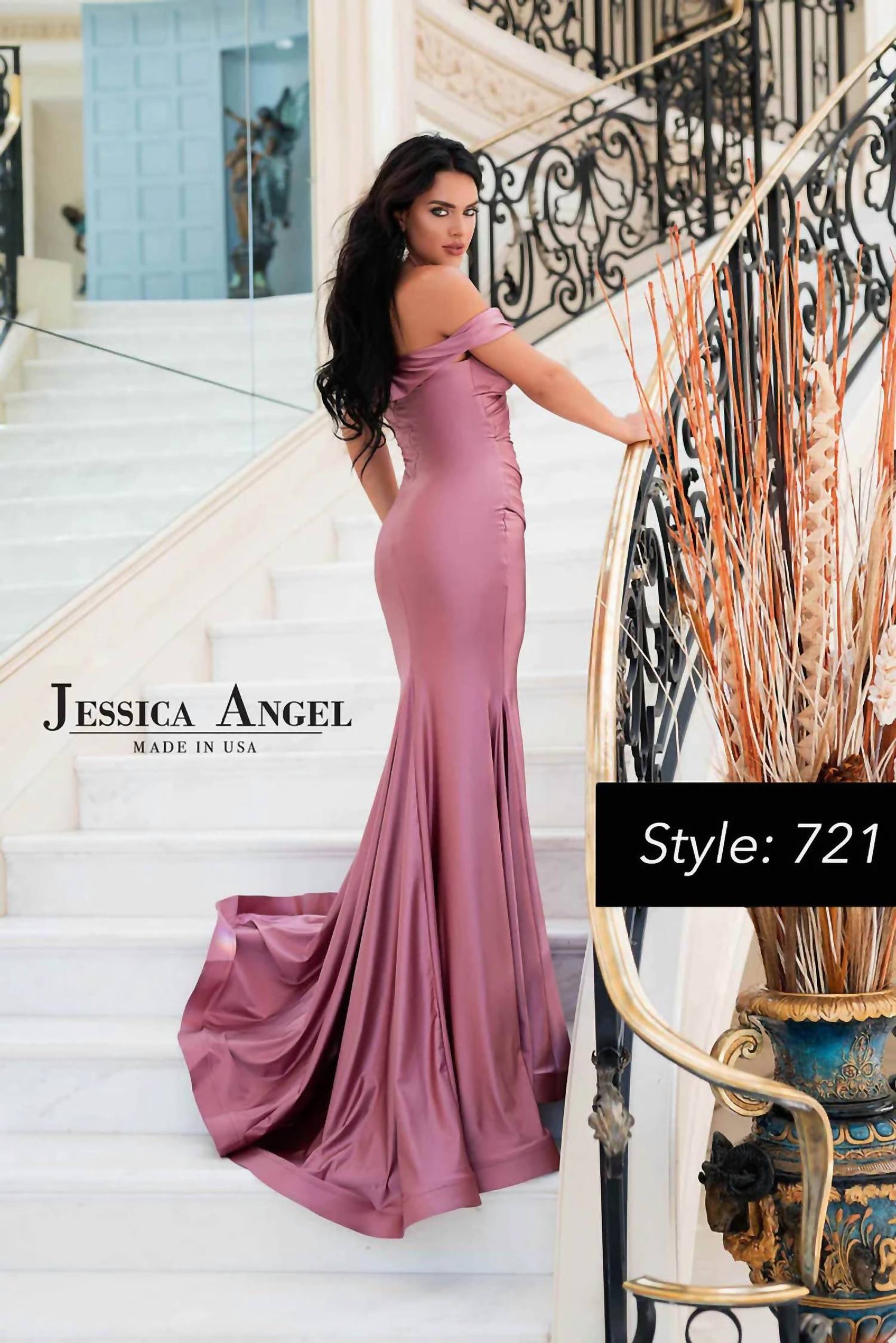 Jessica Angel - Off-the-shoulder Ruched Gown