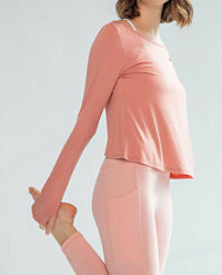 Rae Mode - Long Sleeve Boat Neckline Yoga Top