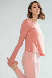 Rae Mode - Long Sleeve Boat Neckline Yoga Top