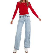 LE LIS Loving You Cardigan in ruby red - women's cardigan - view 5