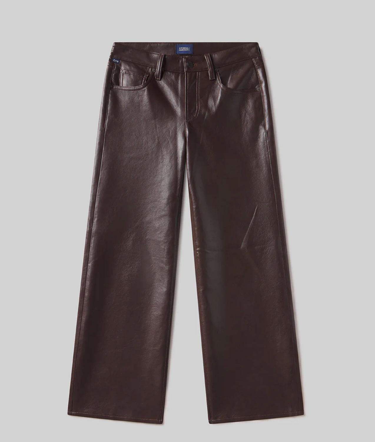 Citizens of Humanity FAYE RECYCLED LEATHER PANT in chocolate - women's pants - view 4