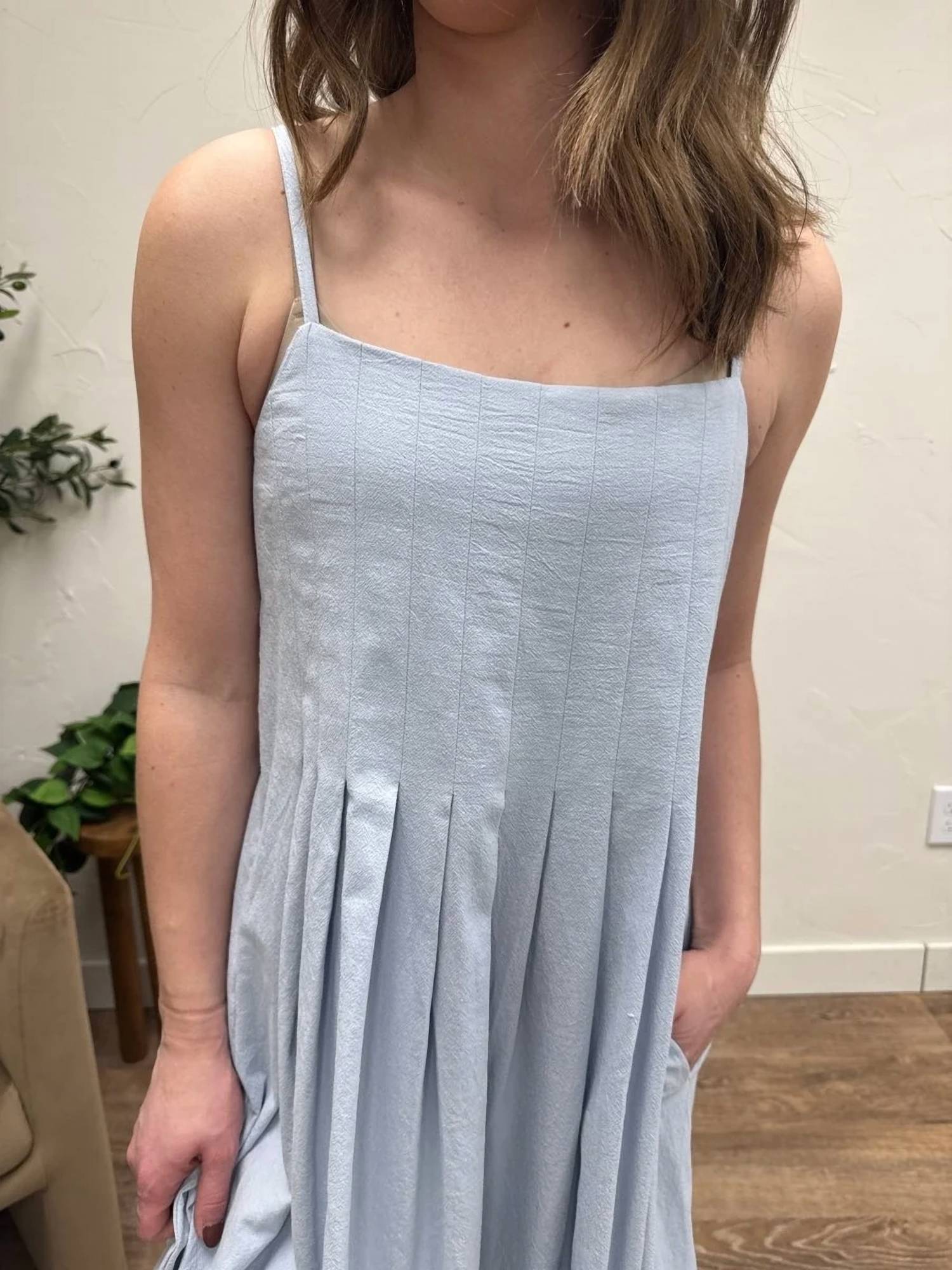 Wishlist - Cotton Pleated Bust Midi Dress