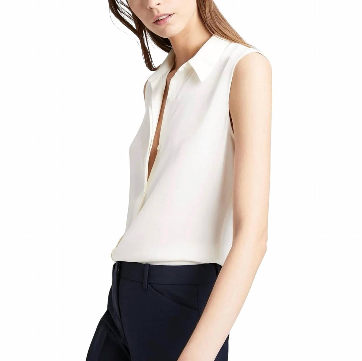Theory - Tanelis Sleeveless Silk Georgette Top