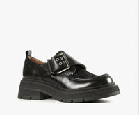 All Black - Women's Double Buckle Nulugg Loafers
