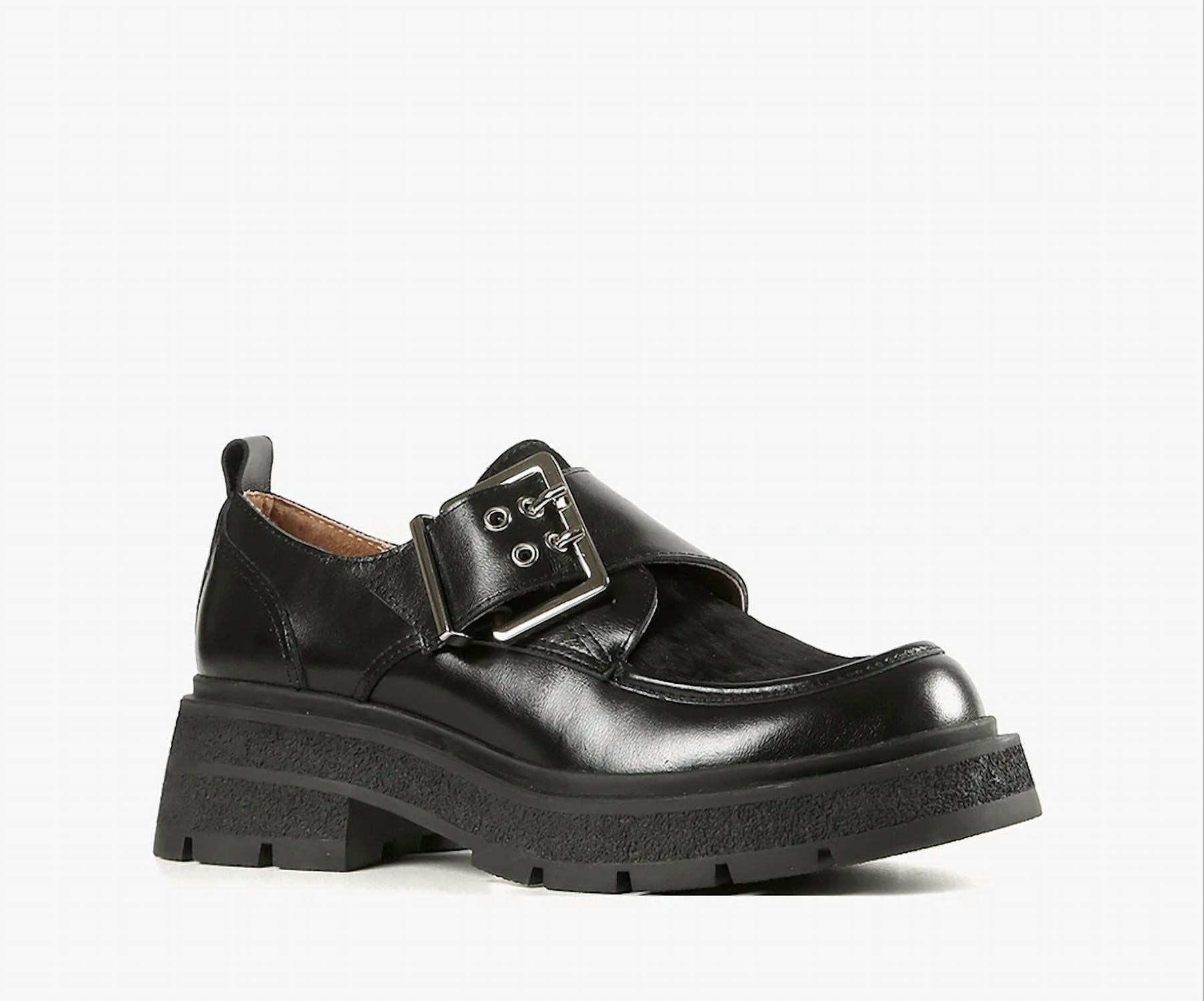 All Black - Women's Double Buckle Nulugg Loafers