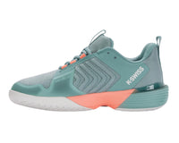 K-Swiss Women’s Ultrashot 3 Tennis Shoe in blanc de blanc nile blue desert flower - women's shoe - detail view