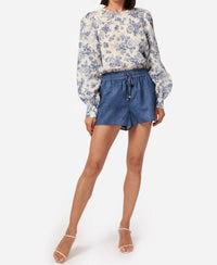 Cami NYC Jillian Linen Short in raw demin - women's shorts