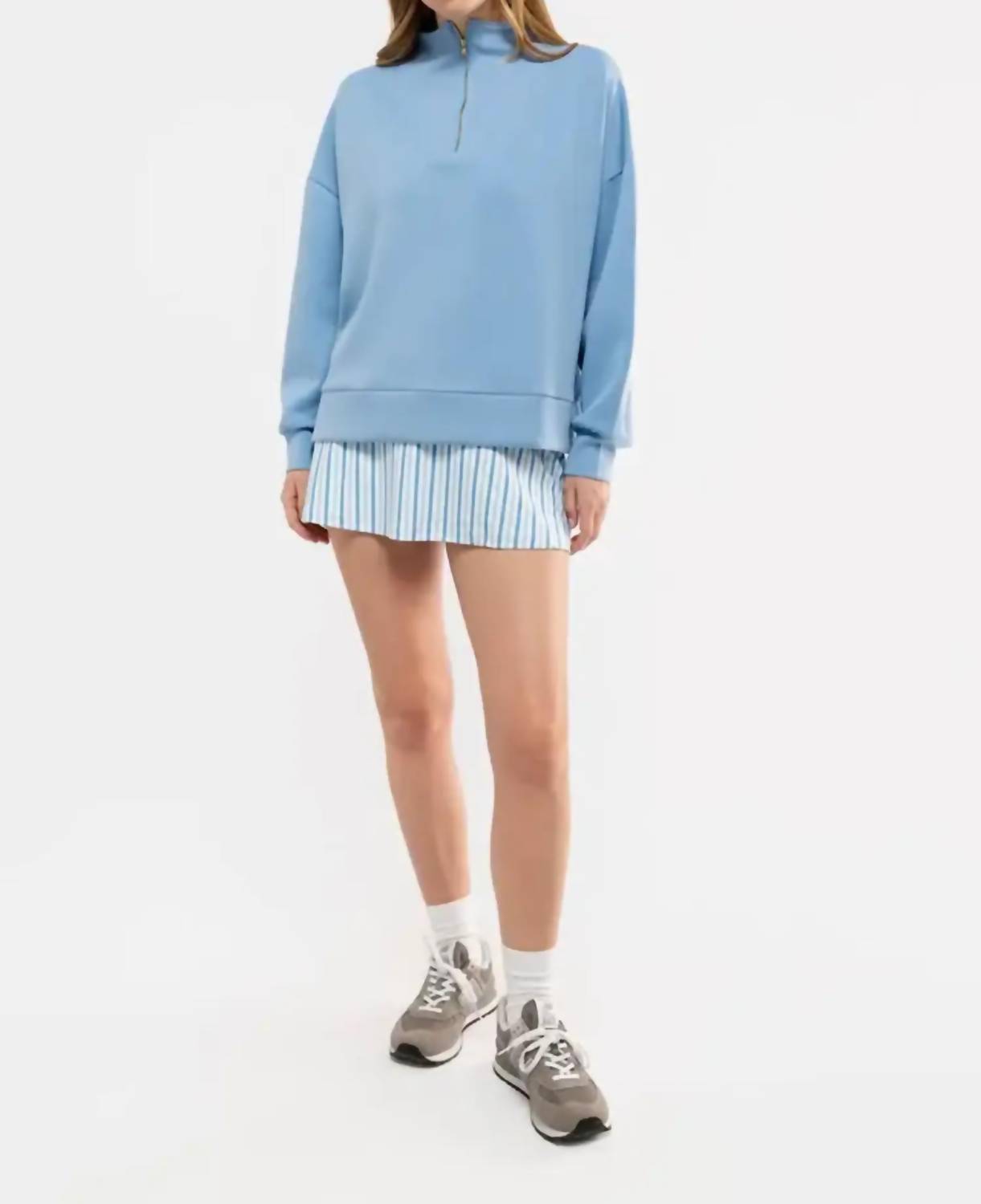SMITH & QUINN Morgan Quarter Zip Top in regatta - women's top - detail view
