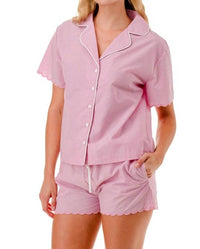 Marcus Adler - Cotton Scalloped Stripe Short Set
