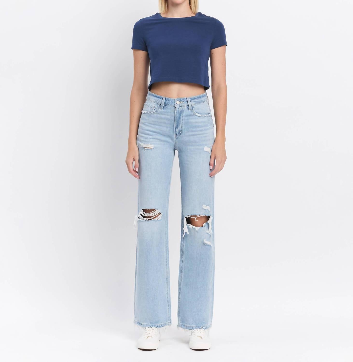 Vervet By Flying Monkey - 90'S VINTAGE SUPER HIGH RISE FLARE JEANS