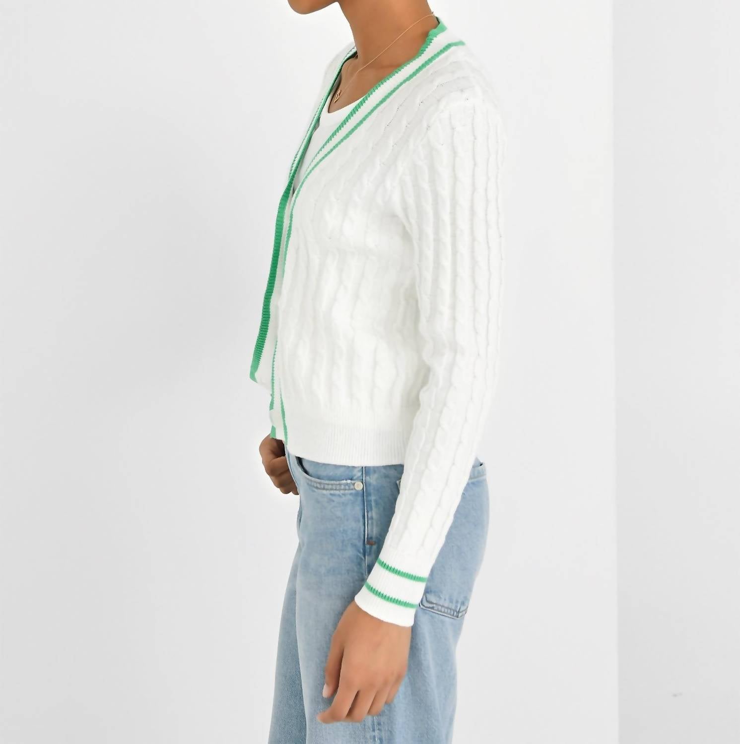 J. Society - Cable Varsity Cardigan