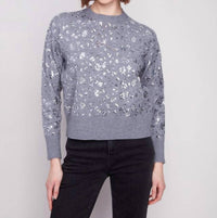 Charlie B - Sequined Crew Neck Sweater