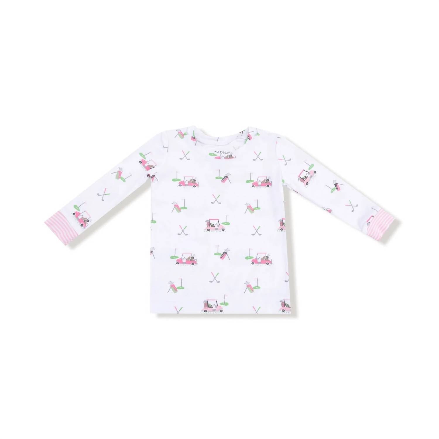 ANGEL DEAR Girls Golf Cart Long Sleeve Lounge Set in pink - item - view 4