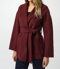 Joseph Ribkoff - Belted Short Wrap Kimono Coat