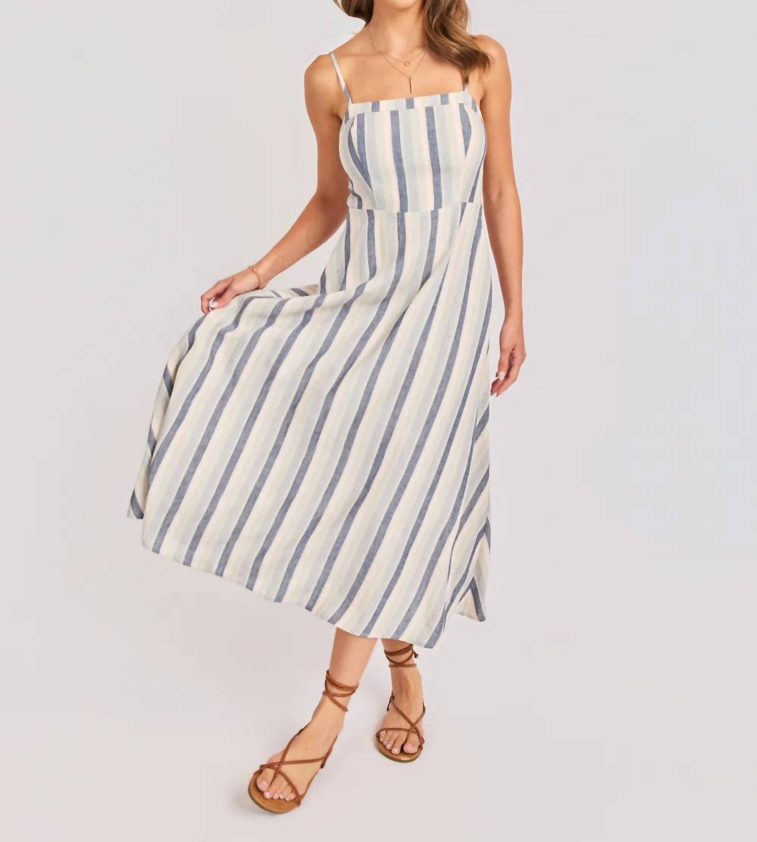 Sadie & Sage - Sweetgrass Stripe Midi Dress