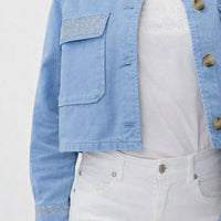 Esqualo - wide stud jean jacket