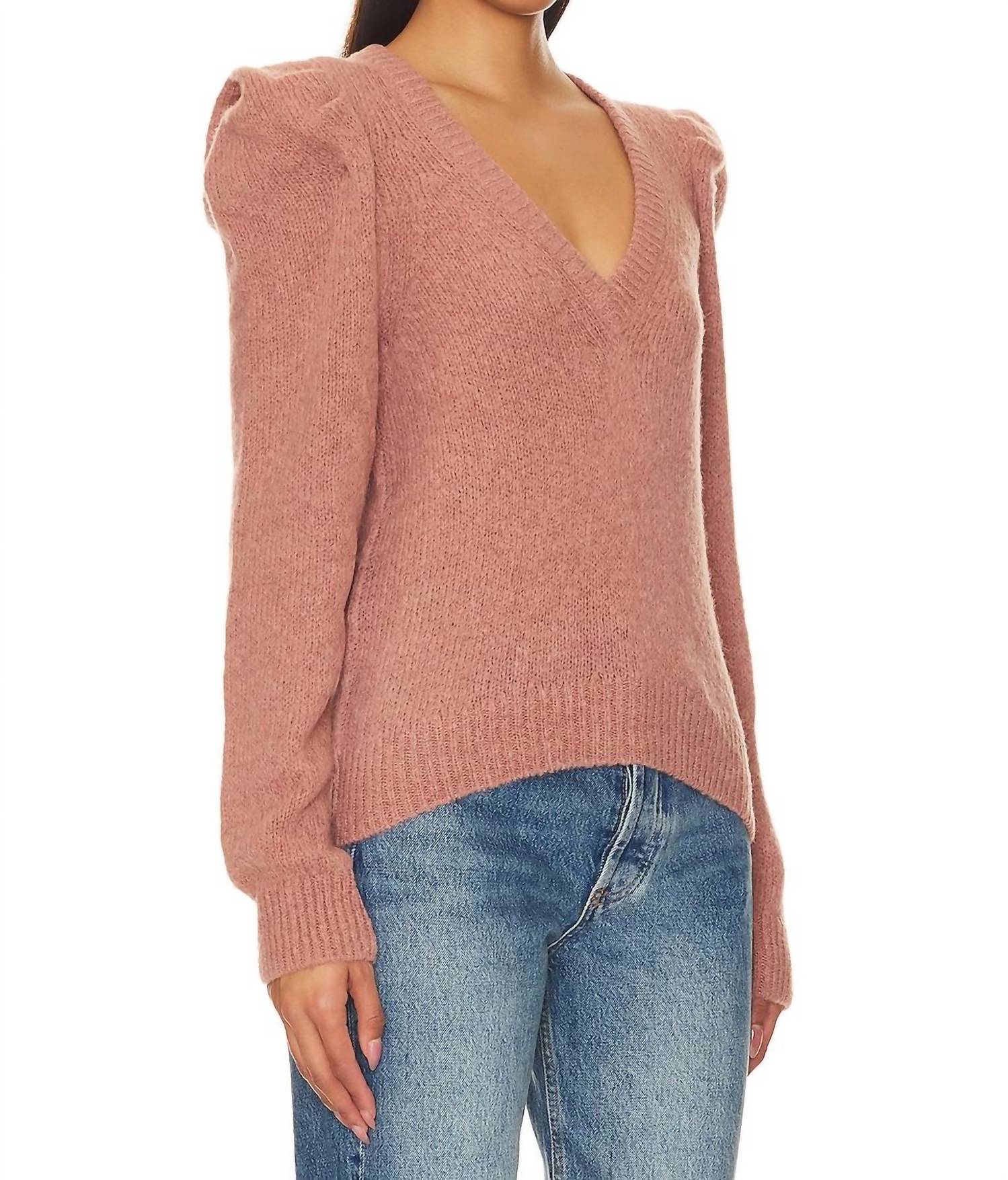 Nation Ltd - Lara Puff Shoulder V-neck Sweater