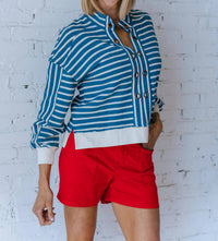 Tribal - Eyelet Stripe Pullover Top