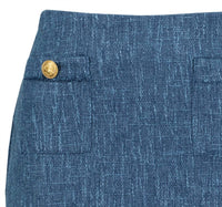 bishop + young Women's Tweed Skirt in blue - women's skirt - detail view