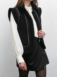 Greylin - Rory Shearling Vest Top