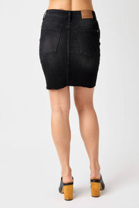 Judy Blue - High Waisted Rigid Magic Destroyed Skirt