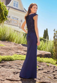 Mgny - Lace Bodice V-neck Dress