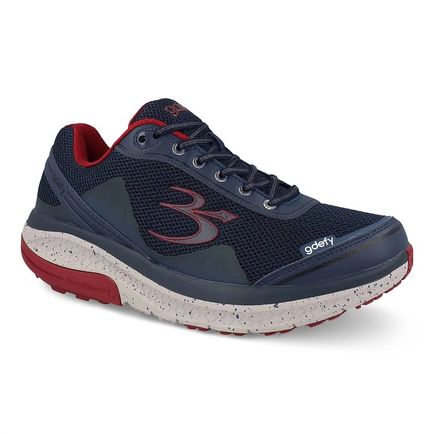 Gravity Defyer Men's Mighty Walk Shoe in blue red - men's shoe