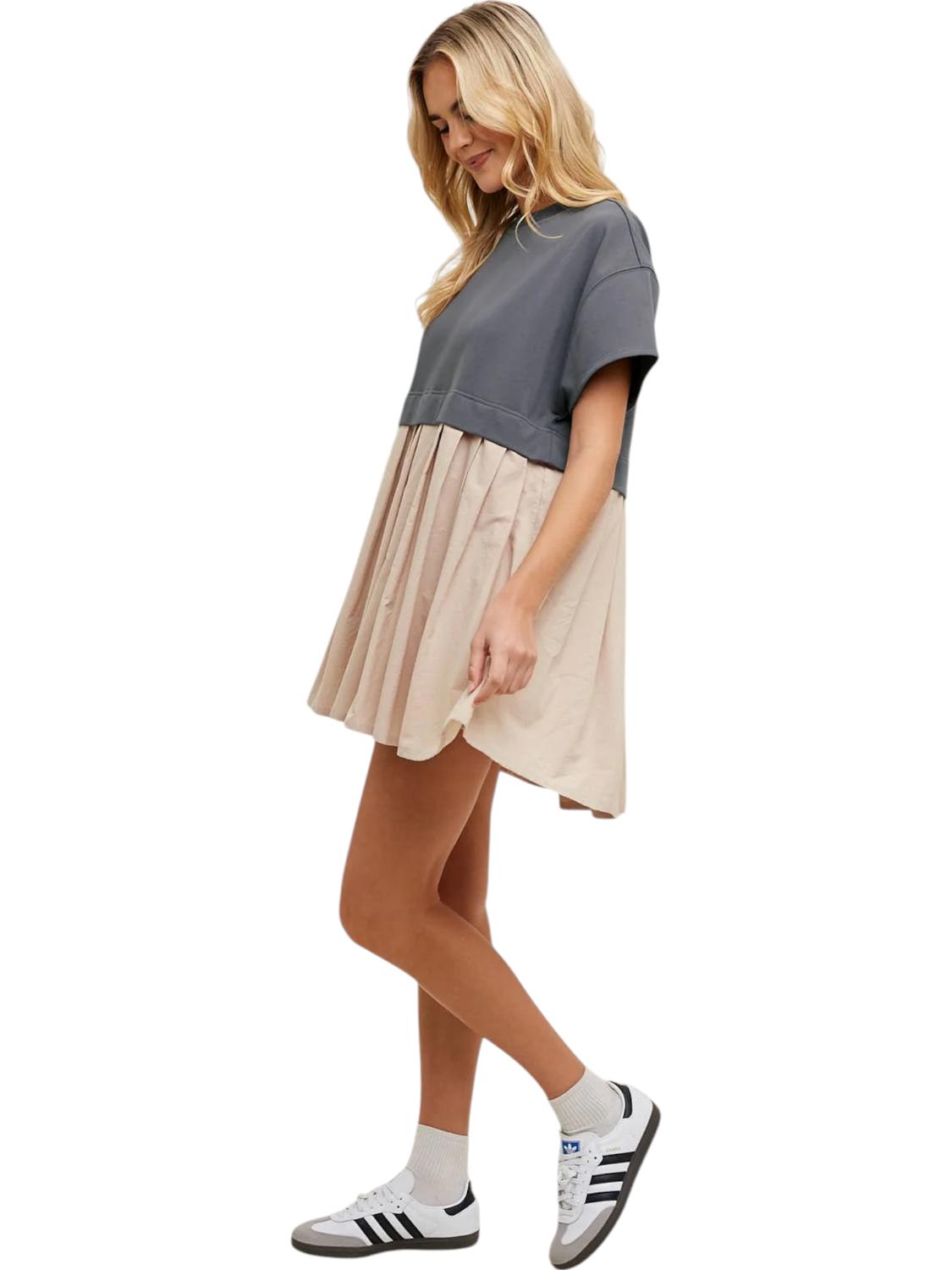 Wishlist - FRENCH TERRY CONTRAST MINI DRESS