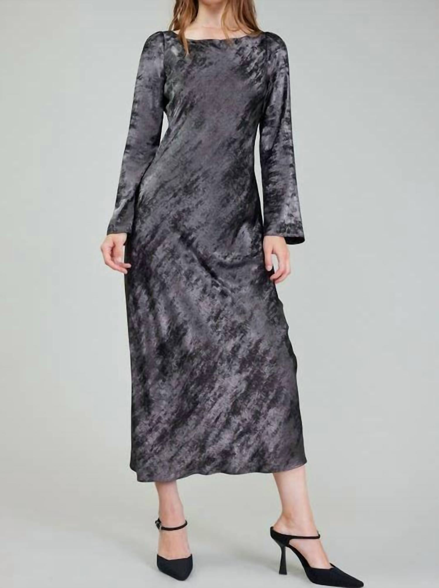 Current Air - Boat Neck Long Sleeve Maxi Dress