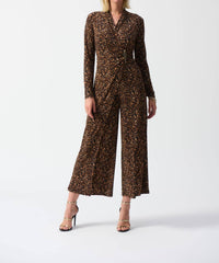 Joseph Ribkoff - V-neck Animal Print Jumpsuit