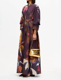 ACLER Smitherton Maxi Dress in cocoa canvas - women's dress - detail view