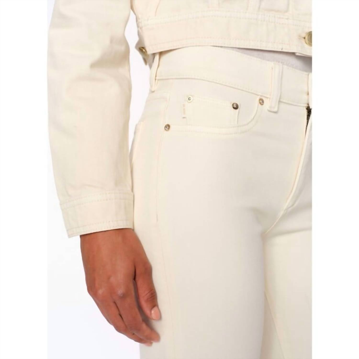DL1961 - Women's Mara Straight Mid Rise Instasculpt Ankle Jeans in ecru - women's jeans - view 6