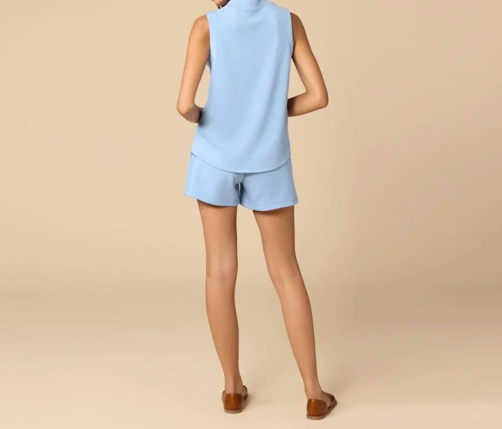 Softies - Dreamtech Sleeveless Cowl Top With Pintuck Shorts Set