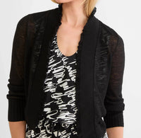 Nic + Zoe - Women's Ruffle Feather Knit Cardigan