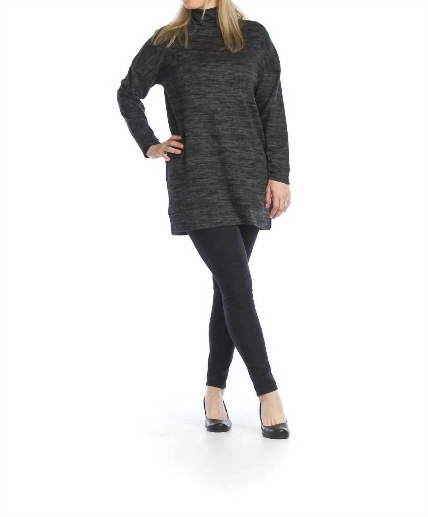 Papillon - Heathered High Neck Sweater Dress