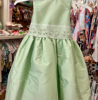 Susanne Lively - Girl's Faux Silk Dress With Floral Sash