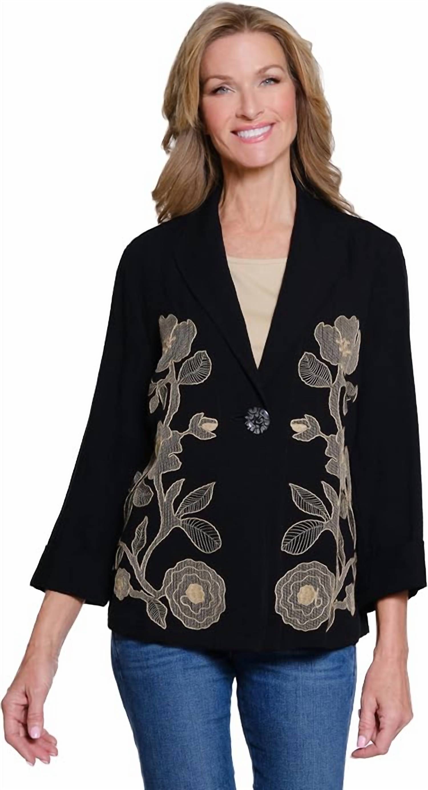 Multiples - Button Front Shawl Collar Jacket